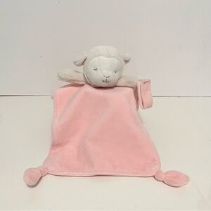 Carters Pink Sheep Lovey Lamb Baby Security Blanket Soft Rectangle Knot Toy Girl